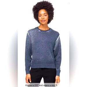 Lululemon Hazy Day Sweater Shadow Almost Blue Cashmere Cashlu‎ Cropped Size M